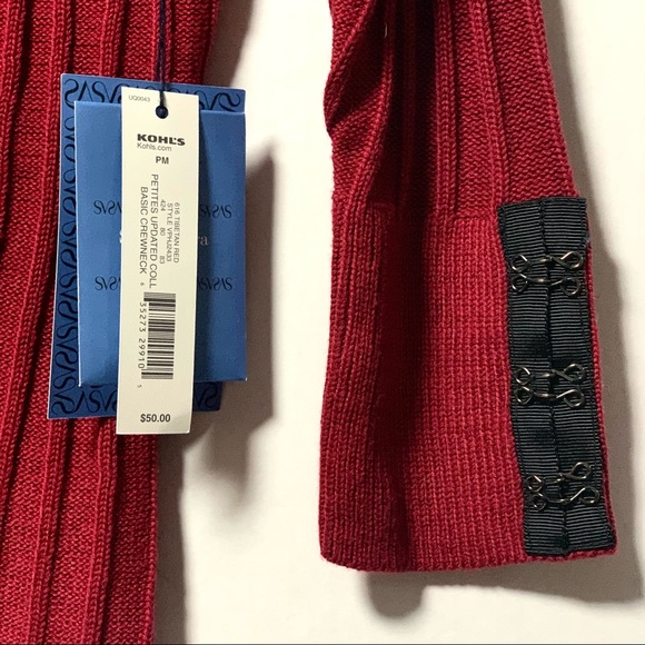 NWT Simply Vera Vera Wang Tibetan Red Petite Sweater *HOST PICK* - Picture 5 of 6